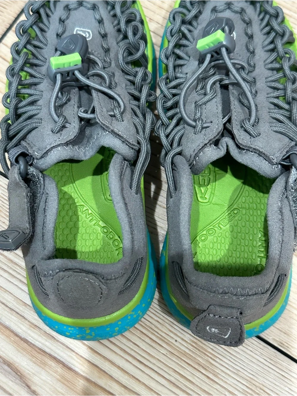 Keen Kids Gray and Green Rope Sandals